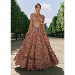 Mauve embroidered lehenga set
