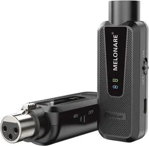 UHF XLR Wireless Microphone Adapter & Receiver System — 164ft Range, +48V Phantom Power, Plug-On Wireless XLR Transmitter for Mic, Mixer & PA Gear