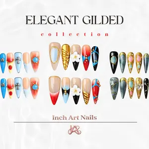 Vintage Cross Press-On Nails, Old Money Aesthetic Handmade Reusable False Nails, Luxury Cross Design Press On Manicure Set Nails for Women, Gothic Cross Nail Art