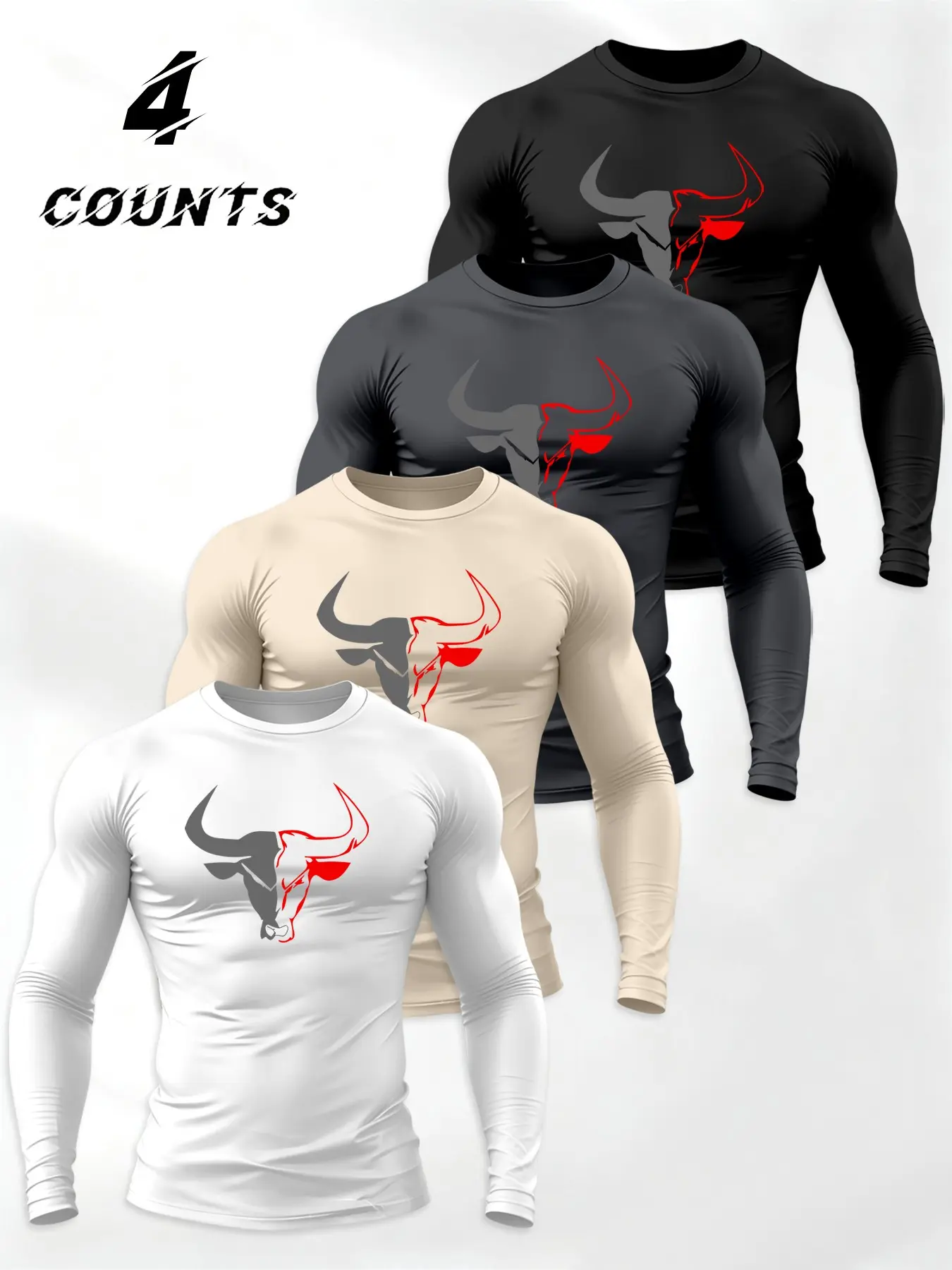 Men's Long Sleeve Hooded T-Shirt Set, Cow Print, Casual Sportswear, Daily Wear, Lightweight Comfortable Fit, Street Style, Sportswear All Seasons, Casual Athletic Wear, Sporty Style Clothes