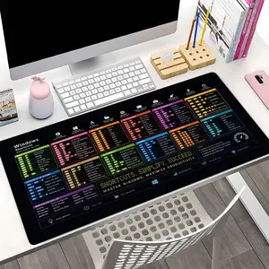 Windows Shortcuts Cheat Sheet XXL Gaming Mouse Pad, Productivity Desk Mat with Non-Slip Base, Large Keyboard Pad for Office Coding, Tech Desk Decor Gift