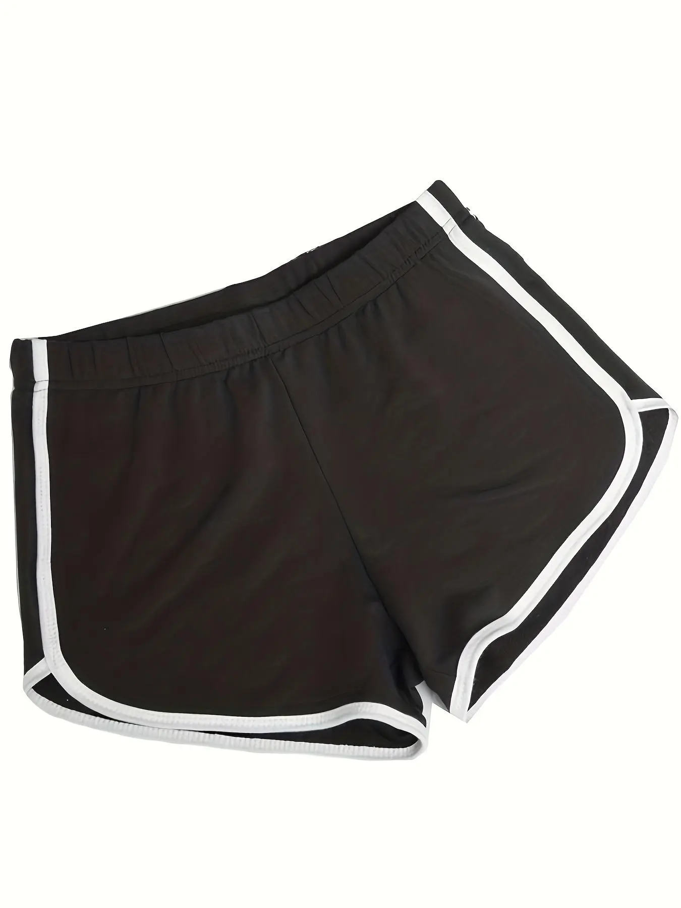Women's Contrast Binding High Waist Shorts, Casual Elastic Waist Straight Leg Shorts for Daily Outdoor Wear, Ladies Bottoms for All Seasons Everyday