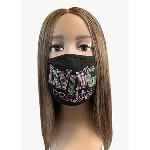 Alpha Kappa Alpha Living Pretty Since 1908 Rhinestone Bling Face Mask