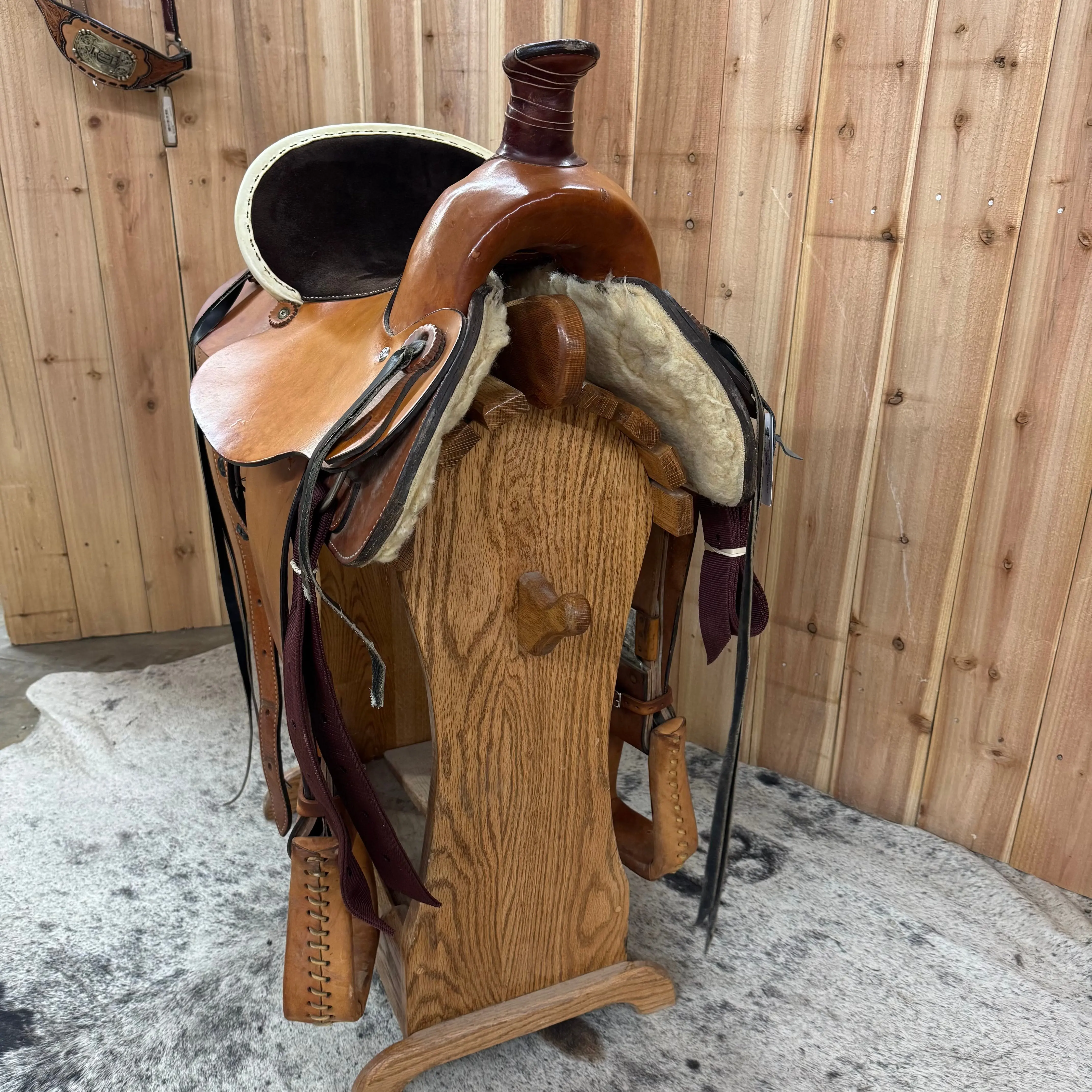 Used Lamb A Fork Ranch Saddle, 15.5" Seat