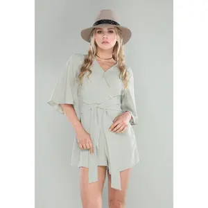LIGHT SAGE FLUTTER SLEEVE ROMPER