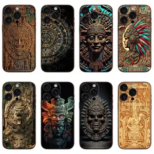 Mayan Aztec Calendar Statue phone Cases For iPhone 12,13,14,15,16,17Promax Pro Plus,durable phone case,It's a great gift for a good friend,for holidays