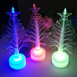 1pc Christmas Tree Color Changing LED Night Light, Fiber Lamp For Xmas Indoor Tabletop Home Holiday Party Wedding Decoration