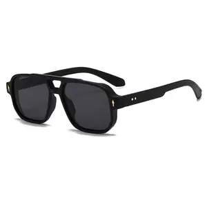 JOSCHOO Sunglasses for Women Men Retro Double-Bridge Sun Glasses UV Protection Eye Glasses Lightweight Frame Classic Style Unisex