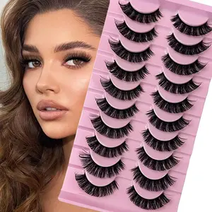 10 pairs of soft and lightweight false eyelashes - long and thick, skin friendly, reusable, suitable for beginners - perfect for role-playing, anime, and doll eye makeup Eyelashes Set