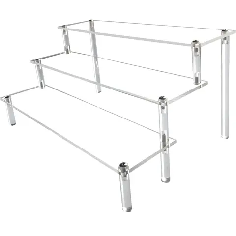 Acrylic Riser,Clear Display Risers Stand Perfume Organizer Cologne Acrylic Shelves 3 Tiered Cupcake Shelf Cosmetic Vendor Product
