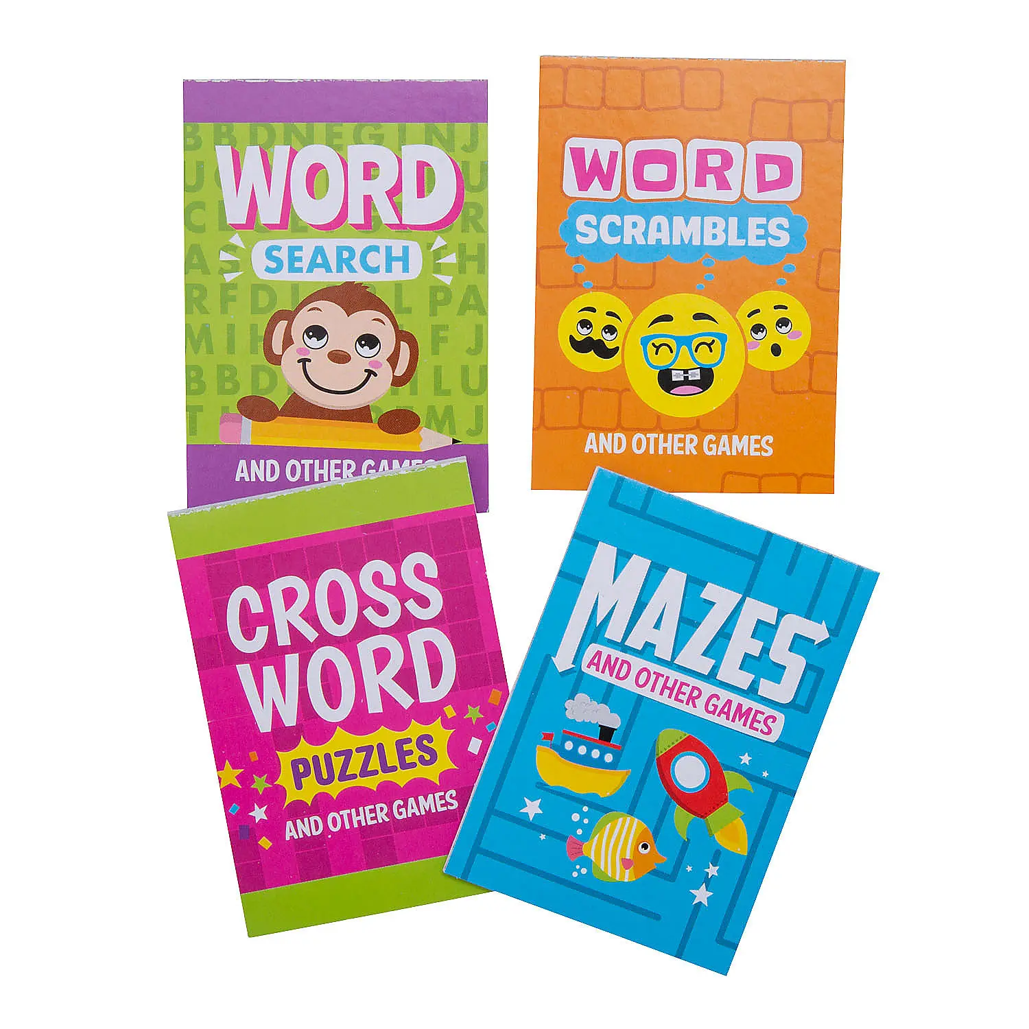 72-Piece Bulk Mini Maze & Word Game Activity Pads (2-1/2"x3-1/2") - Safe Paper Unisex Classroom Supplies, Study Supplies, Preschool Learning Materials for Road Trips, Digital Device Alternative