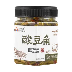 SANZHIQING Hunan Pickled Cowpeas - Authentic Chinese Preserved Vegetables, Spicy & Savory Flavor, 280g Jar - Perfect for Rice & Noodles