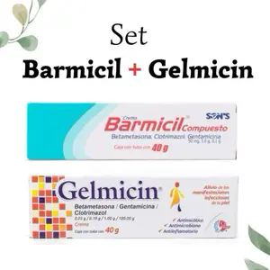 Set Gelmicin y Barmi Compuesto Skincare Cream 40 g with 1% Hydrocortisone for Soothing and Comforting Skin Relief - Facial Healthcare Therapeutic Treatment Therapy Healing supplements