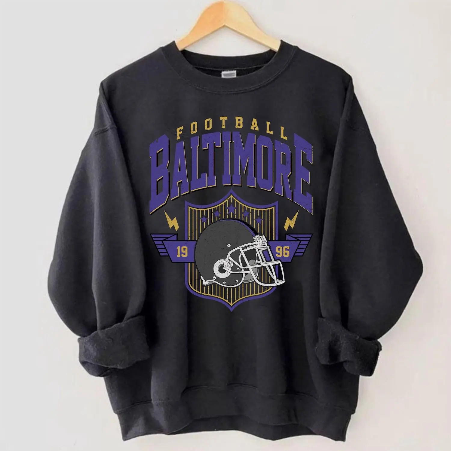 Vintage Baltimore Football Sweatshirt, Baltimore Hoodie, Game Day Shirt, Trendy Baltimore Football Fan Gift, Baltimore Football Game Day, #Rravens merch XOM