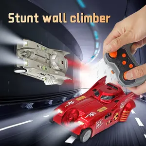 Wall Climbing Dual Mode Remote Control Car, 360 Degree Rotating Stunt RC Toy, Rechargeable LED Light, Gift for Kids Aged 3-12