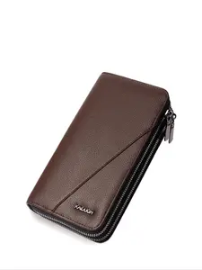 Men's Long Wallet 19.5cm, Luxury Alligator Pattern, Fits Phone and Cards, Thin 2cm, Air Sensory, Wrist Strap Handbag Dual Mode, Best Christmas Gift