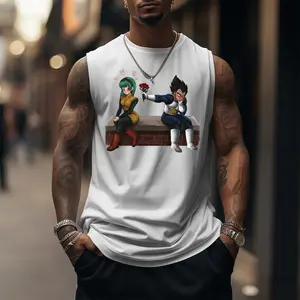 Anime 90s Graphic Sleeveless Tank Tops Men Vest Streetwear Outfits Men Vacation Outfits Sleeveless Shirt