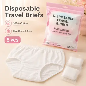 Disposable Underwear for Women 5 Packs|Travel & Daily Comfort | Antibacterial & Individually Wrapped | High Elasticity period underwear | Travel Essential Underwear 5-Pack Soft Breathable For Daily Wear Travel Use Hygienic Convenient