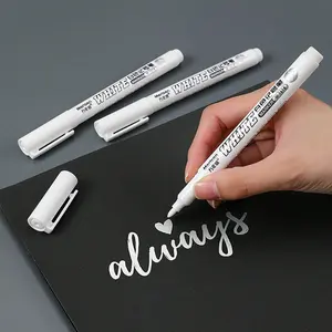 3/6/12pcs White Paint Marking Pen, Acrylic Markers, Drawing Markers, marker pens Suitable For DIY Graffiti, DIY Projects, Wood, Glass, Painting, Faux Leather, And Ledger Marking Pens Birthday, Christmas, New Year's Gifts