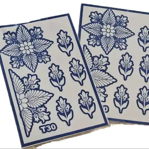 T30 Design Henna Stencils for Easy Application - Cut Stencils, Remove White Background, Apply Henna Paste, Wait 1-2 Hours, Wash Hands, Remove Stencils
