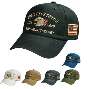 US 250th Anniversary Celebration Hat Adjustable Retro Bald Eagle Patriotic Cap for Men Women 1776-2026 Commemorative 250 Years Unisex