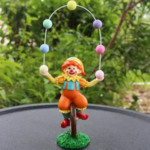 1pc Acrobatic Clown Figurine, Rainbow Unicycle Clown Decoration, Outdoor Garden Yard Park Scene Decor, Kids Room Home Decor Gift