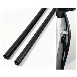 2PCS Push-in Car Door Seal Strip 2.62Ft | Thickened Rubber Edge Trim with U-Shaped Metal Clips for Noise Reduction & Weather Protection
