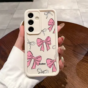 Phone case for Samsung S24 ultra plus S25 S23 S22 Ultra Pluss Pink Bow  Advanced fashion gift Anti-Scratch Shockproof TPU Bumper Drop-proof Cover