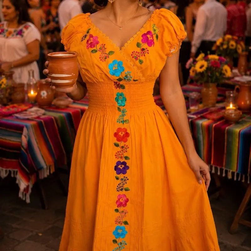 Amazing Tradicional Mexican Dress Size unitalla