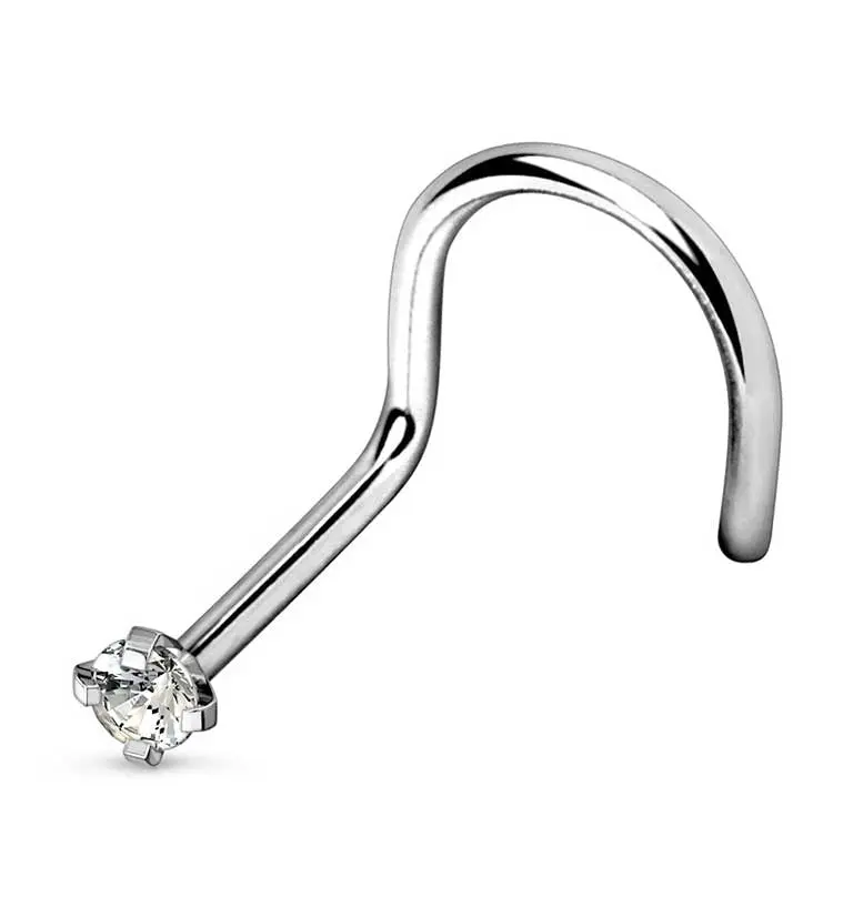 Titanium CZ Nose Screw