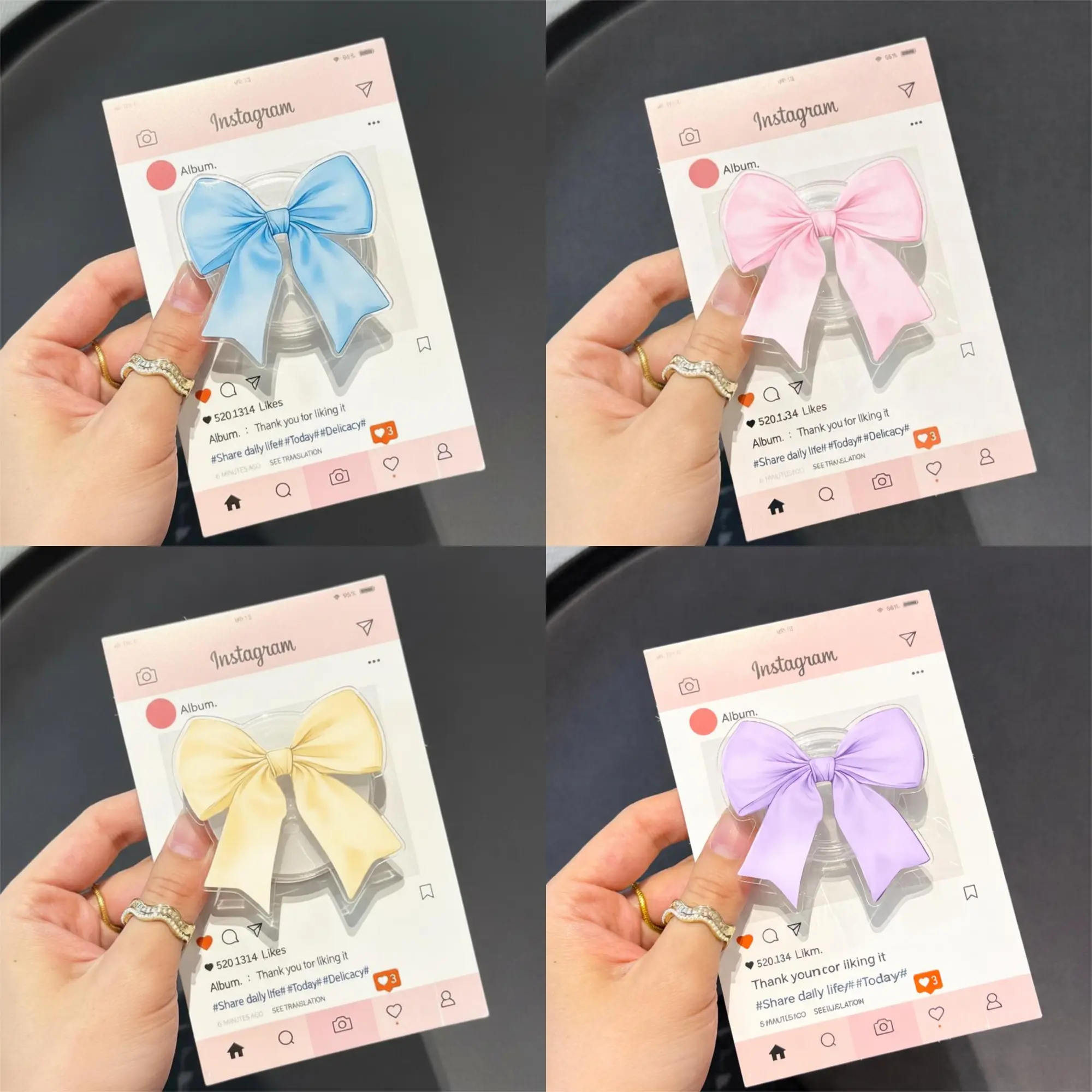 Cute Satin Bow Magsafe Phone Grip - Magnetic Phone Holder & Kickstand - Coquette Soft Girl Aesthetic Gift for iPhone