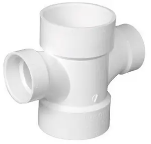 Charlotte Pipe & Foundry PVC004290800HA PVC-Dwv Double Sanitary Tee, 3 x 3 x 1.5 x 1.5 in.