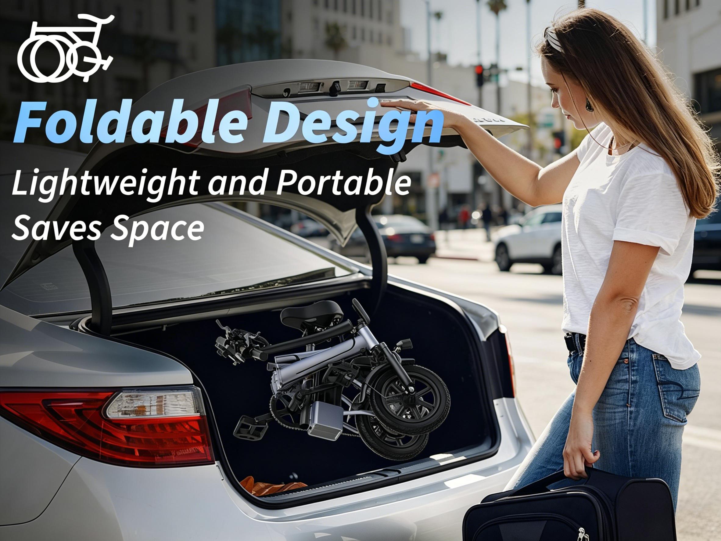 US 14" Foldable Electric Bike for Adults | 750W Peak Motor, 22 MPH Speed | 48V 10.4Ah/15.6Ah Battery, Electric Scooter| with Dual-Seat and Multi-Shock Absorption & Smart APP | With Phone Holder | UL2849 Certified Motor | Nice for Gift & Daily Commutes