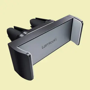 Lamicall Car Vent Phone Mount - Air Vent Clip Holder, Universal Stand Hands Free Cradle Compatible with Cell Phone 16 15 14 13 12 Mini 11 Pro Xs Max Xr X 8 7 6 6s Plus SE Smartphones Black