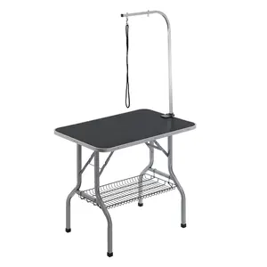 【FathersDayGift】VEVOR Pet Grooming Table Arm with Clamp,  36''x24'' Dog Grooming Station, Foldable Pets Grooming Stand for Medium and Small Dogs, Free No Sit Haunch Holder with Grooming Loop, Bearing 330lbs
