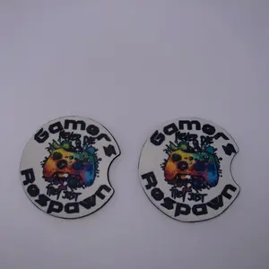 GAMERS RESPAWN - Custom Car Cup Tumbler Sublimation Coasters