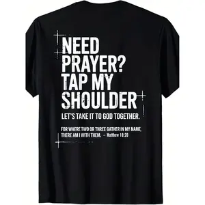 Need Prayer Tap My Shoulder Bible Verse Christian T-Shirt