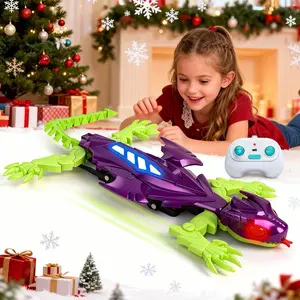 Christmas Gifts Wall Crawler Gecko Remote Control Toy Electric Lizard with LED Glowing Eyes 360° Spin Fun Indoor RC Toy Perfect Gift Idea for Party Family Fun Toys
