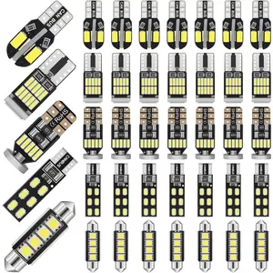 40 Pcs Interior Car LED Dome Light Bulb Kit T10 25 mm 26 mm 27 mm 32 mm and 41 mm Festoon LED Interior Replacement Bulbs for Map Door Courtesy License Plate(White)