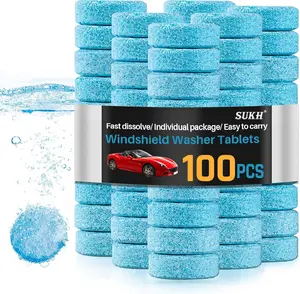 Sukh Car Windshield Washer Tablets – Concentrated Glass Cleaner Tabs, Wiper Fluid Refill, Streak-Free Auto Windshield Cleaning Solution, Easy Dissolve Car Care