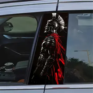 Spartan Warrior Cartoon Car Decal - Waterproof & Scratch-Resistant Vinyl Sticker for Glass, Metal, Plastic & Wood Surfaces - Self-Adhesive, Semi-Matte Finish, Rectangular Car Accessory, Universal Car Sticker, Vehicle Exterior Decoration