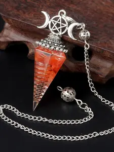 Mystical Three-Phase Moon Multicolor Resin Crystal Gemstone Hexagonal Pendulum, Intuitively Chosen Crystals, Unique Energy Healing Tool, Decorative Ornaments