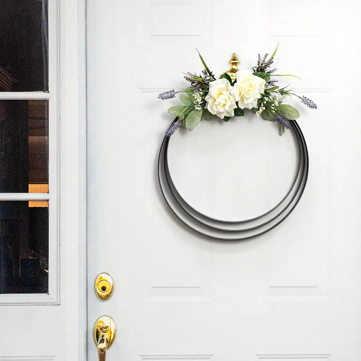 16.75 Inch Matte Black Metal Wreath Ring