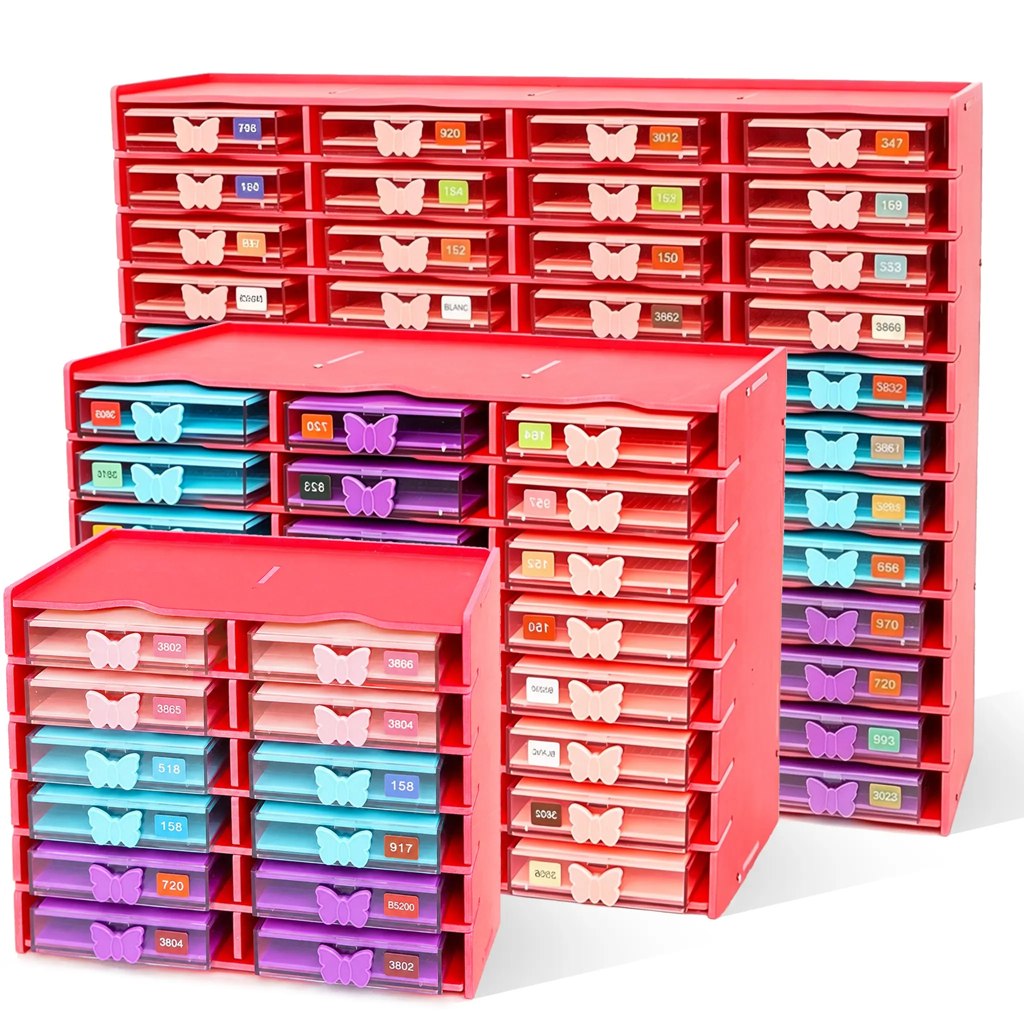 12/24/48 Slots Diamond Painting Storage Box with Butterfly Trays | Portable Drill Organizer Case for Diamond Art Accessories