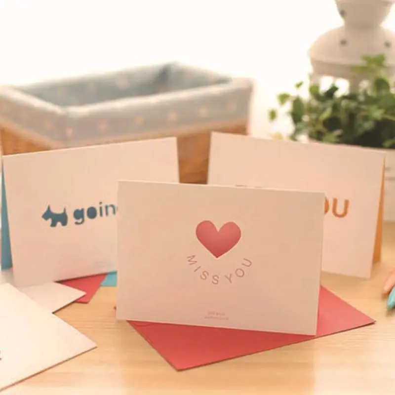 Valentine's Day Greeting Card Hollow Postcard Blessing Birthday Card Love Message Card with Envelope Greeting Card