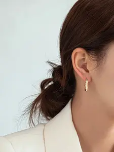 French Vintage Metal Ear Cuffs Set of 2, Hoop Earrings, Geometric Design, Elegant and Stylish, Perfect for Evening Parties and Dates, Name Brand Fashion Accessory