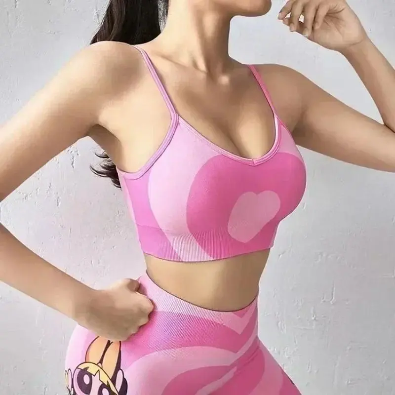 The Powerpuff Girls New Yoga Wear Sports Suit Women's Running Shockproof Internet Celebrity Quick-Drying Fitness Suit Gift