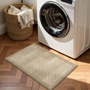 1PC Modern Light Striped Floor Mat, High-End Diagonal Stripe Long Rug, Easy Clean, for Entryway, Bathroom, Bedroom, Living Room