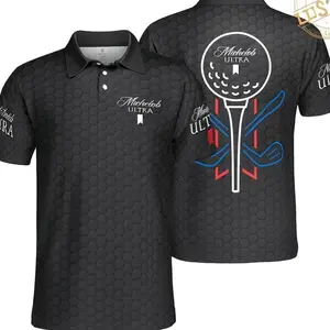 Golf Club Ft Beer Golf Black Polo Shirt All Black Print Polo Shirt Idea Gift Beer Lover, Classic Fashion