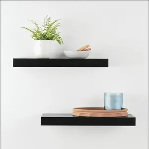 Set of 2 – 16.5" White Wood Wall-Mounted Floating Shelves for Storage & Display Set of 2 – 16.5" White Wood Wall-Mounted Floating Shelves for Storage & Display